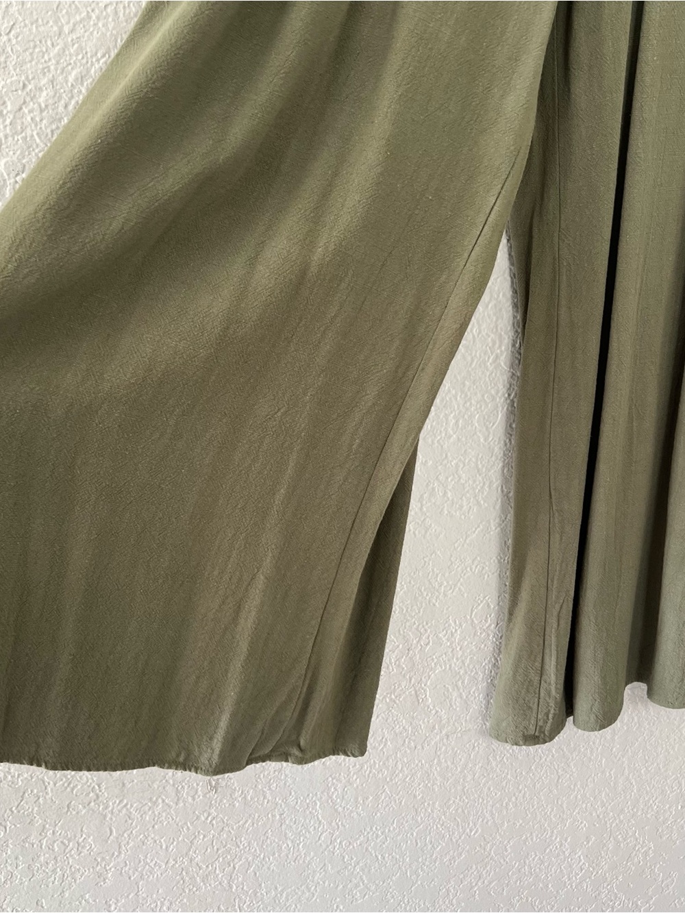 Sienna Sky Light Olive Army Green Wide Leg Pull On Linen Blend Pants Size Medium - Picture 2 of 12